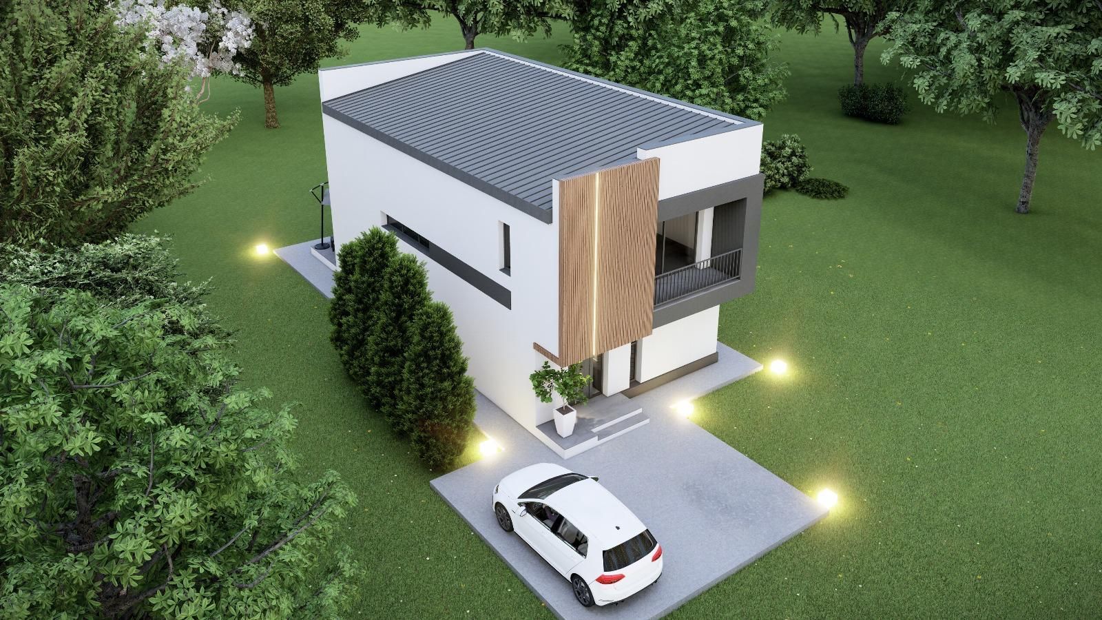 Vila eficienta energetic Tunari, strada publica, POMPA SI PANOURI SOLARE - Poză 2