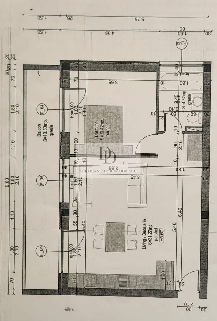 Vânzare apartament 2 camere - Decomandat | Florești – Someșului - Schiță 10
