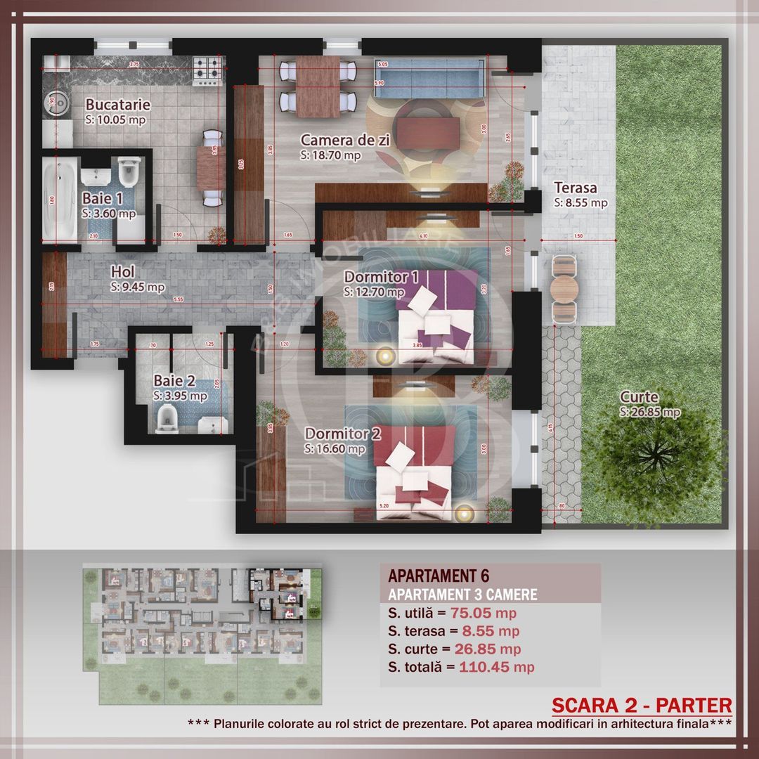 3 camere cu  gradina  Titan Pallady Metrou Nicolae Teclu - Schiță 1
