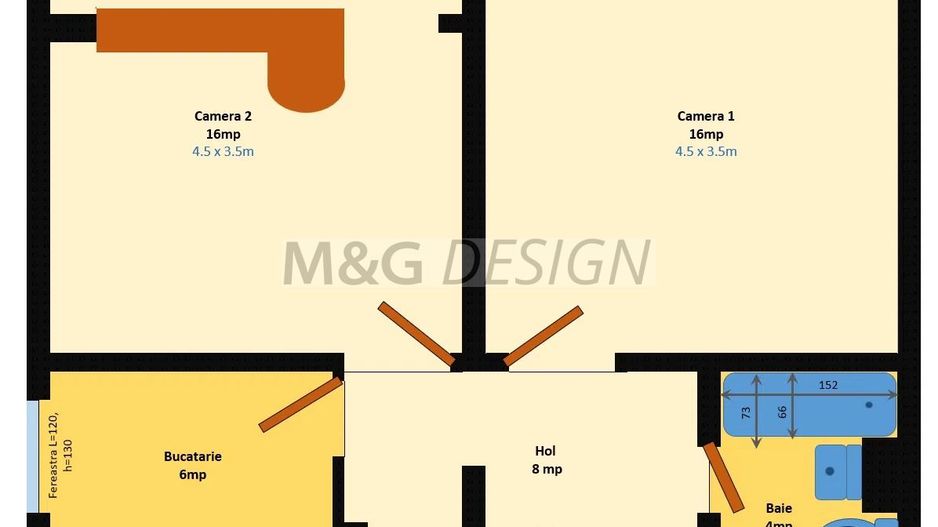 Ap 2 camere, zona Circumvalatiunii - Favorit, et 1, centrala - Schiță 9