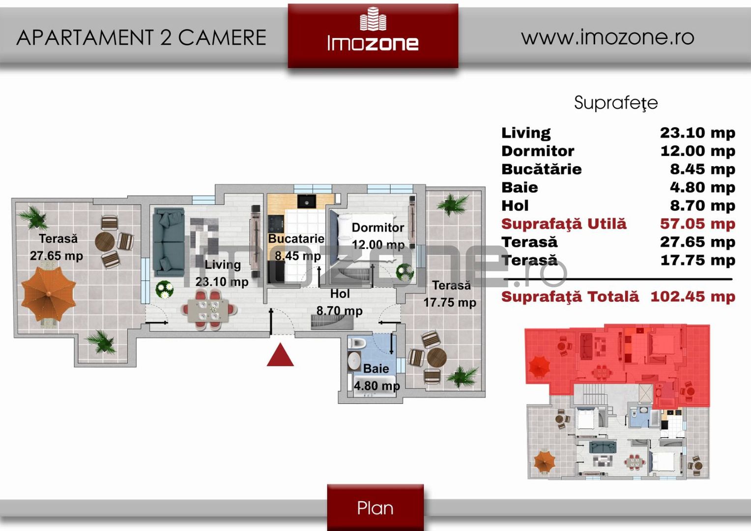Drumul Taberei, bloc nou, 2 camere + 2 terase, 102mp totali,  parcare inclusa - Poză 2
