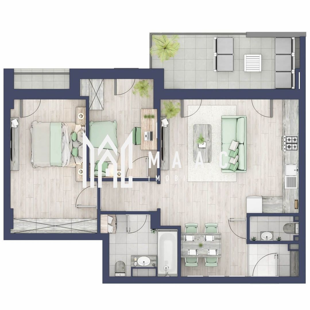 Apartament 3 camere | Balcoane 10.6 mp | Etaj 1 | Turnisor - Poză 1