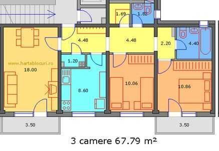 3 Camere Decomandat | 2 Băi | 3 Debarale | Petre Ispirescu | Etaj 1 - Poză 3