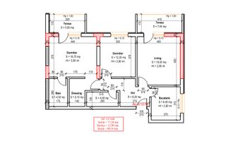 3 camere Dormitor matrimonial cu dressing -Sector 3-Pallady - Schiță 3