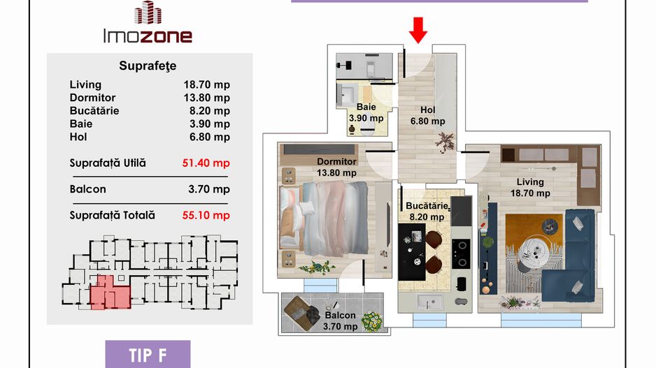 2 camere cu CENTRALA PROPRIE, COMISION 0%, MUTARE RAPIDA, NOU, etaj intermediar - Poză 9