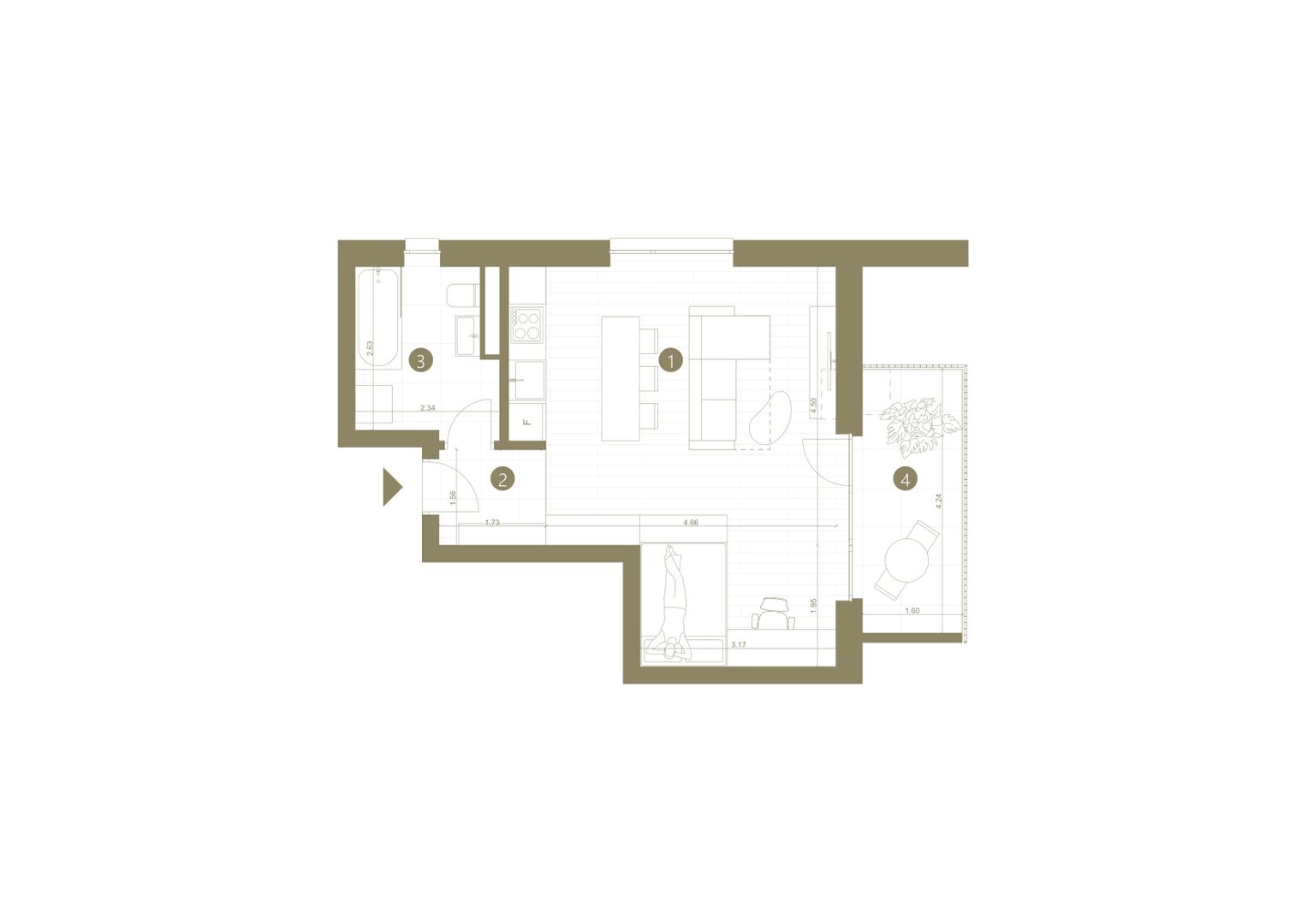 Apartament cu 1,5 camere în zona Confecții - Poză 2