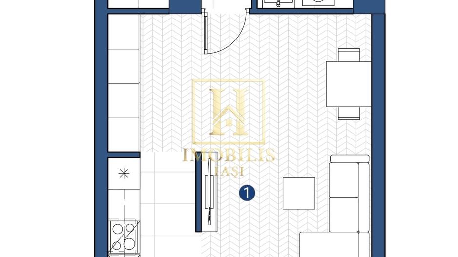 Comision 0%! Ap. cu 1 camera, 43.61mp, predare decembrie 2025- Galata - Poză 3