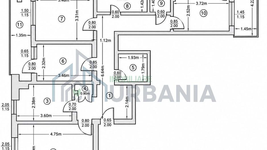 Apartament 4 camere decomandat, Zona Dacia (Bulevard), Iasi - 79 mp utili / 96 mp cu balcoane - Poză 8