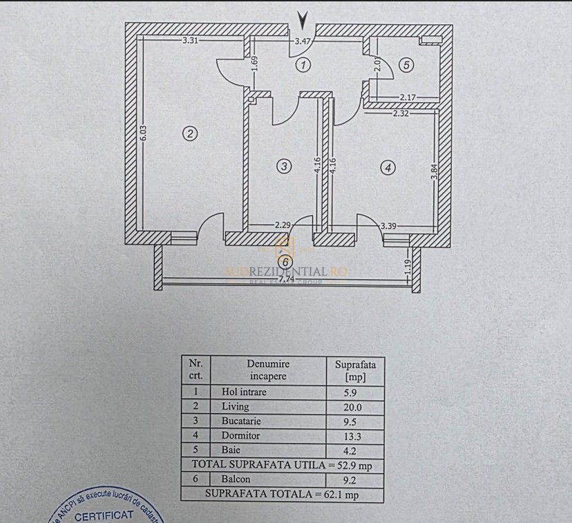 Apartament 2 camere, Imobil 2023, Etaj 5/11, gata de mutare, metrou - Schiță 11