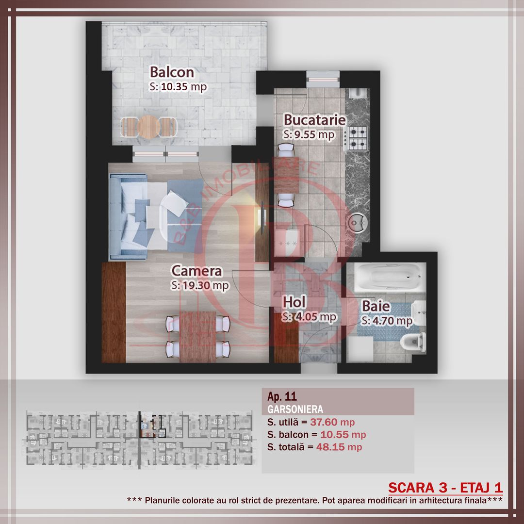 Garsoniera spatioasa -Theodor Pallady-Titan-Sector 3 - Schiță 1