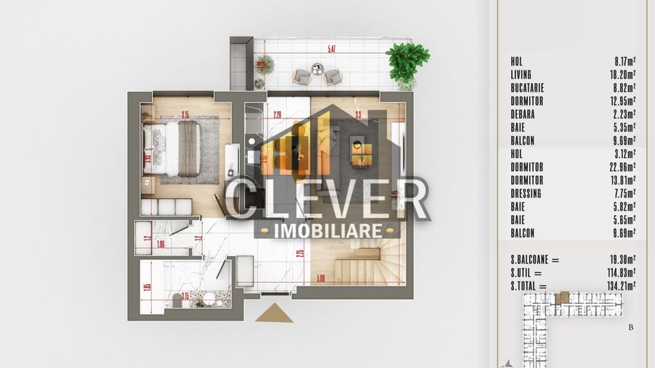 Duplex 4 camere cu Dressing Finisaje Premium Sector 3 - Poză 2