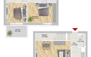 Apartament 3 camere tip duplex, 3 bai + parcare - 1 Mai / Domenii - Poză 13