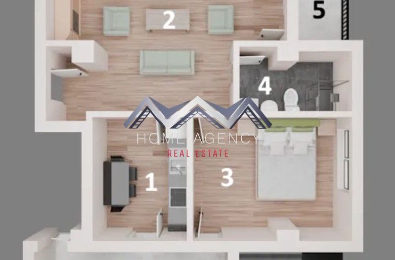 Apartament 2 camere | bucătărie închisă | Otopeni central - Schiță 1