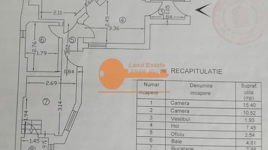 Apartament 2 camere | 55 mp | Curte interioară comună | Zonă ultracentrală –  Tineretului - Schiță 9