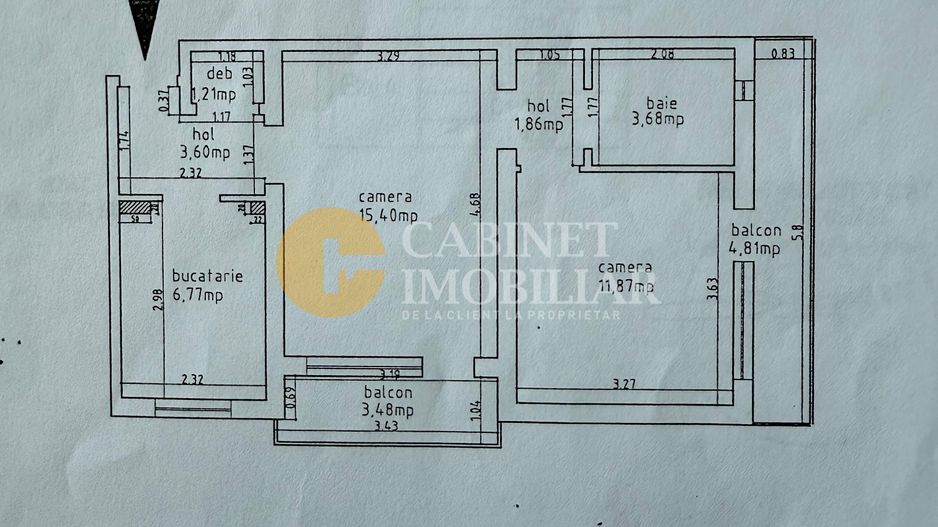 2 Camere Semidecomandat 54mp - Zona Podu Ros - Poză 10