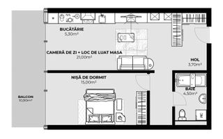 Apartament 2 camere de vânzare | 49.50 mp | Zona Autogară | Etaj 6 - Poză 1