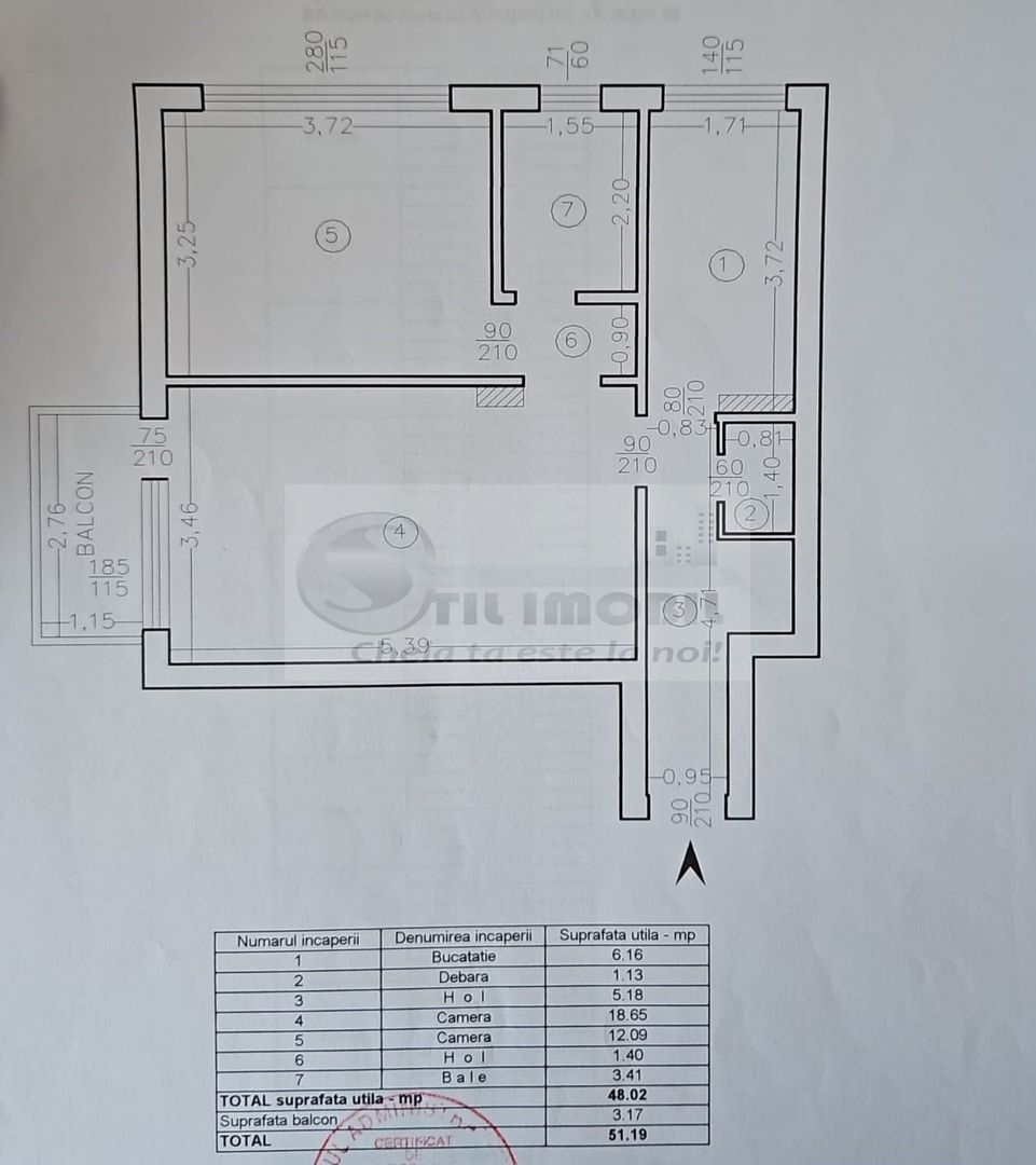 Apartament cu 2 camere decomandat - Gradina Copou - 119.000 euro ! - Schiță 6