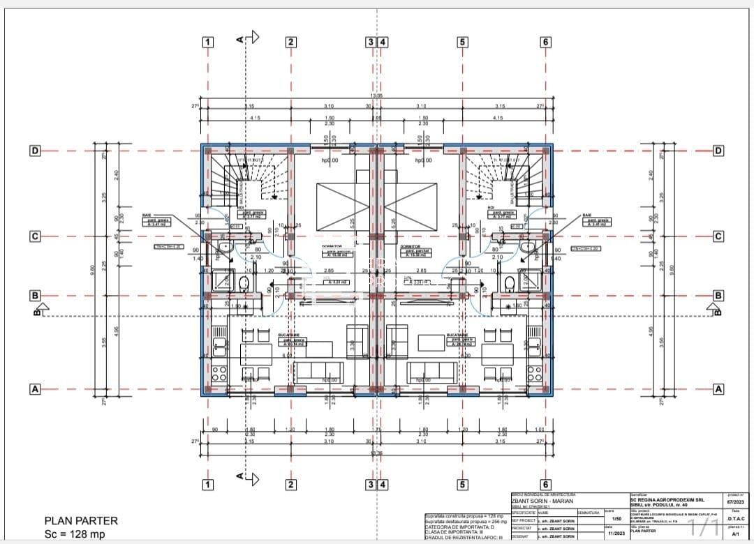 Duplex 4 camere, teren 220 mp,  Selimbar zona Triajului - Schiță 10