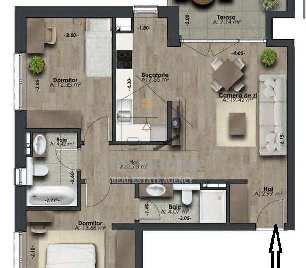 Apartament 3 camere, finisat mobilat, imobil nou THE NEST, str Scortarilor - Poză 2