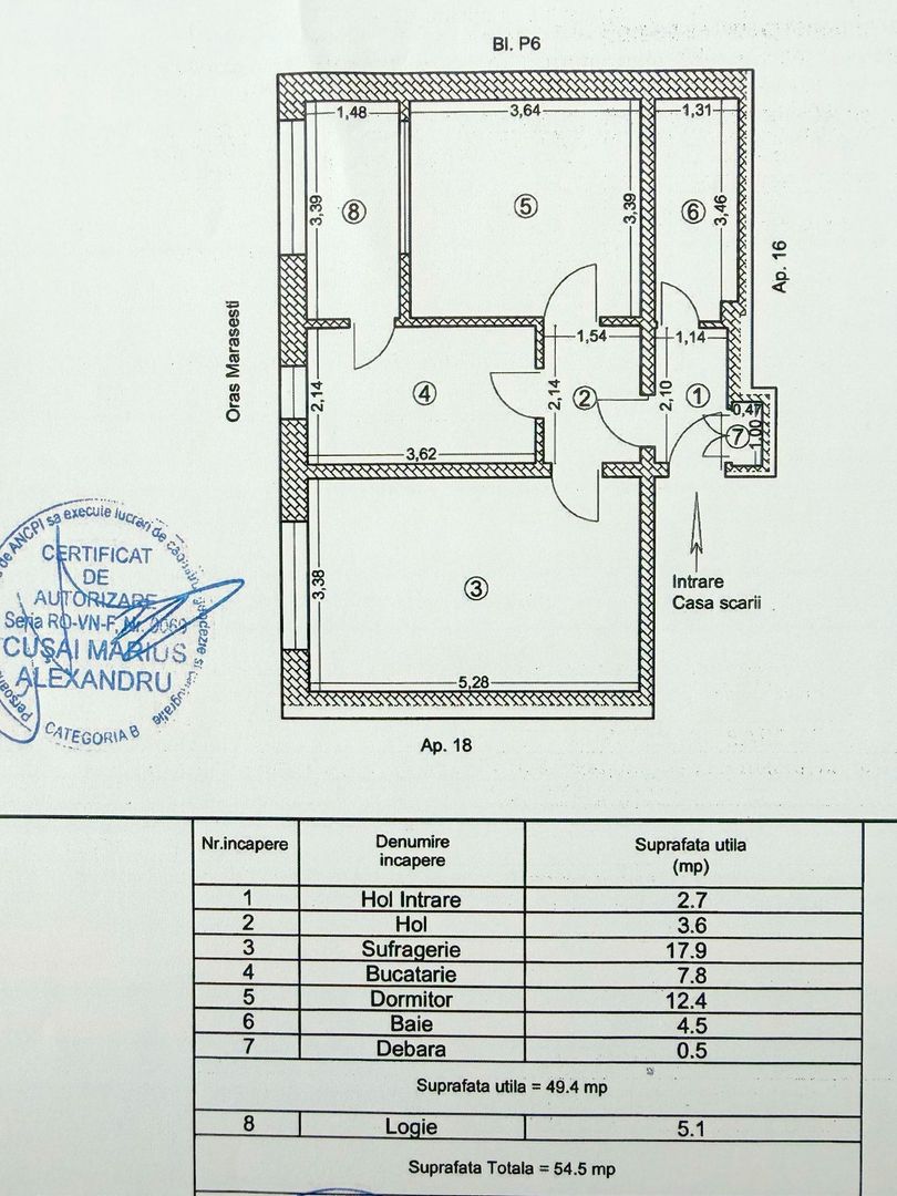 Apartament cu 2 camere - vanzare - Marasesti, jud. Vrancea - Poză 10