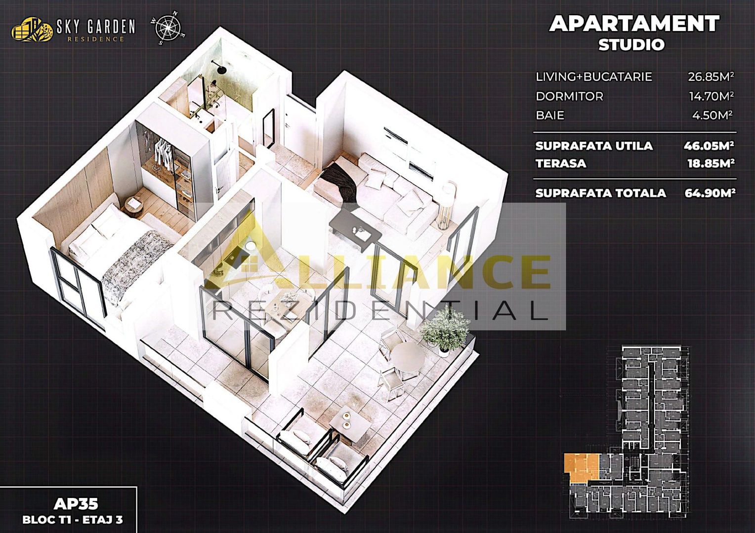 Spaiul Unirii APARTAMENT TIP STUDIO  - COMPLEX NOU - Poză 14