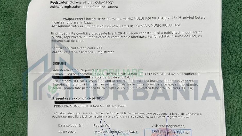 Teren intravilan de vanzare, zona Bucium, strada Mihail Galino, 399 mp, Iasi - Poză 2