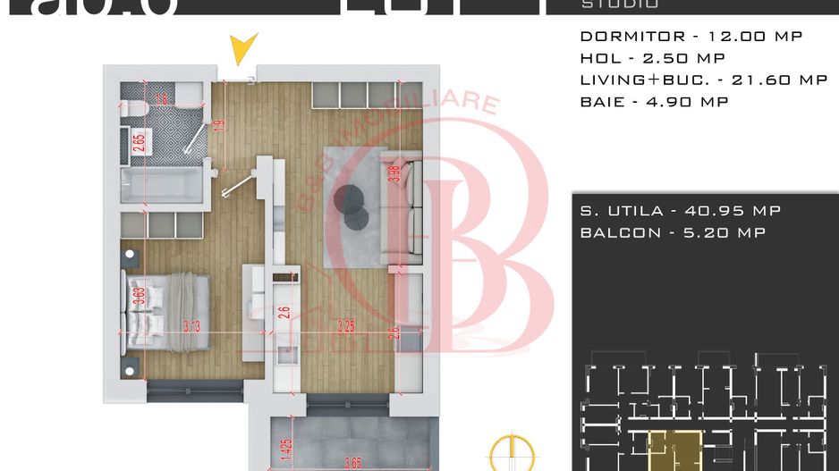 Apartament 2 camere -Theodor Pallady-Sector 3 - Schiță 7