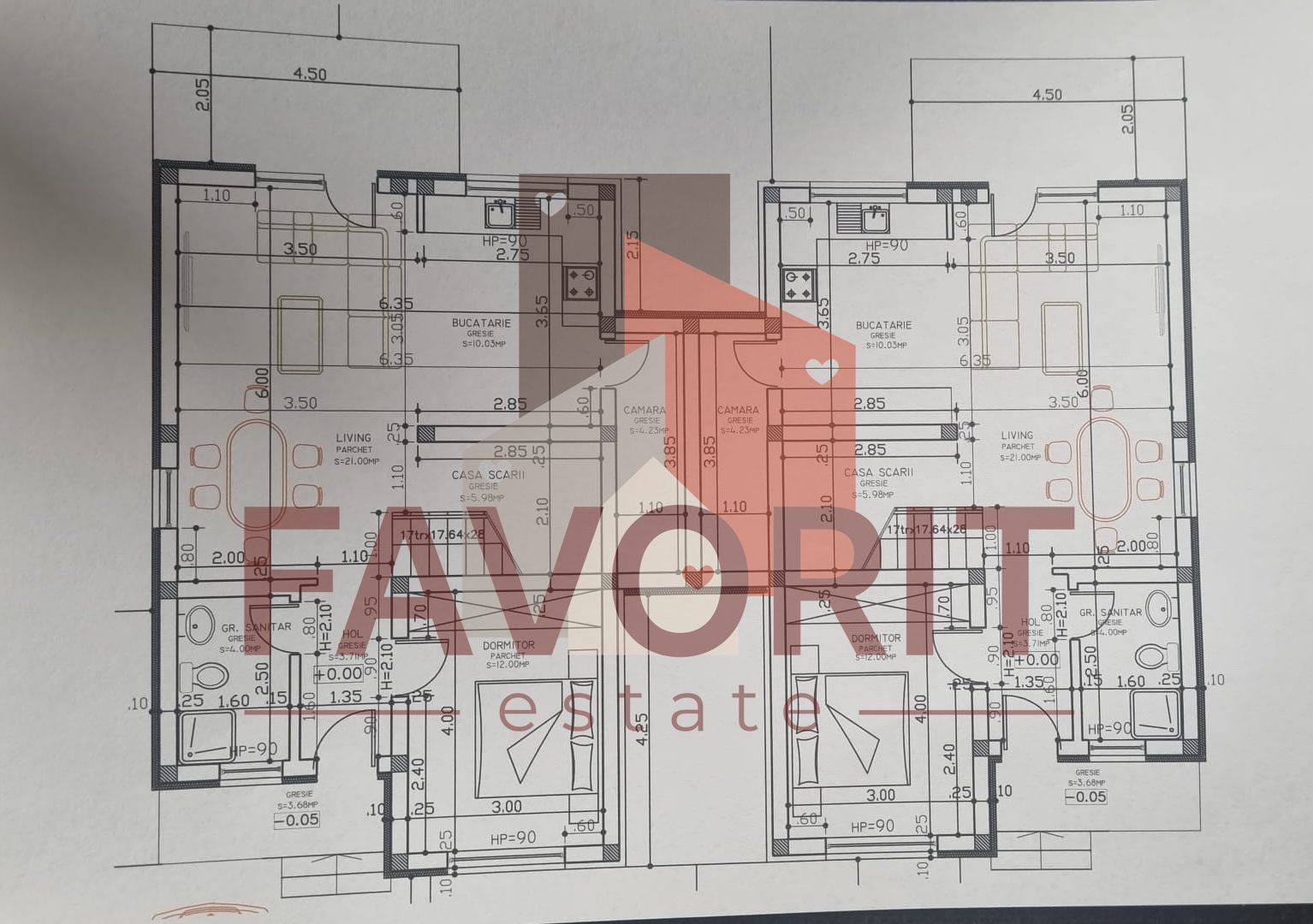 Duplex despartit | 4 camere | Asfalt si toate utilitatile | Zona excelenta - Schiță 11