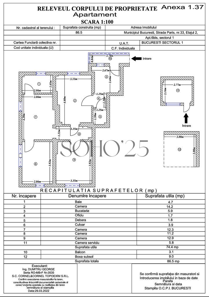 Apartament 3 camere | Str. Paris | Imobil interbelic - Poză 1