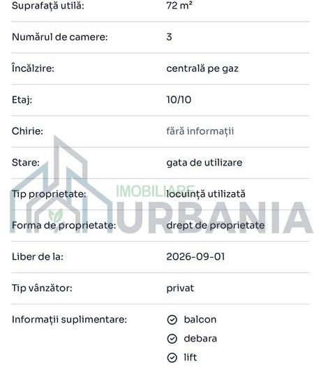Apartament 3 camere decomandate, 72 mp, Alexandru cel Bun, Iași - Poză 8