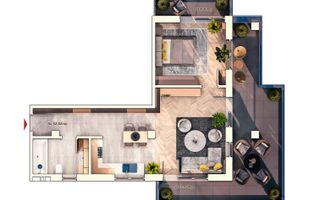 Apartament cu 2 camere/terasa 24mp/Imobil Premium/Cartier Marasti. - Poză 2