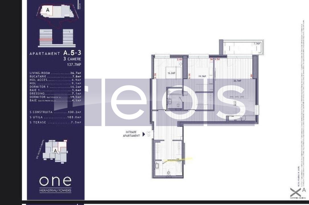 APARTAMENT EXCLUSIVIST 3 CAMERE I ONE HERĂSTRĂU TOWERS | - Poză 18