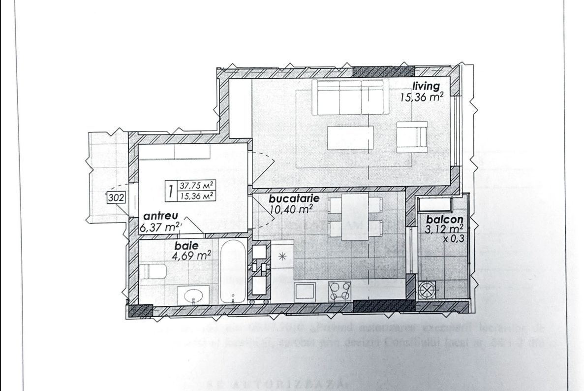 Vânzare, apartament, o cameră, str. Poștei, Râșcani - Schiță 2