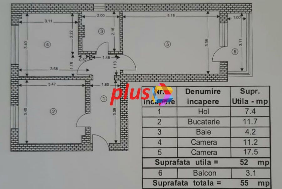 Apartament cu doua camere, zona Astra 52 mp - Poză 10