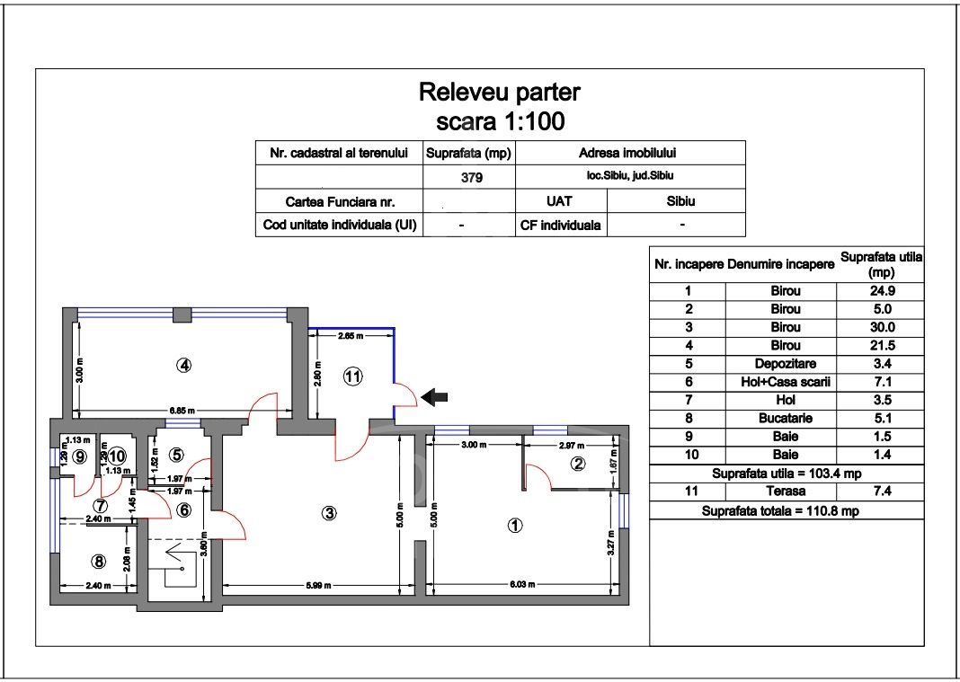 Spatiu pentru birouri sau alte activitati -zona ultracentala-201 mp - Schiță 12