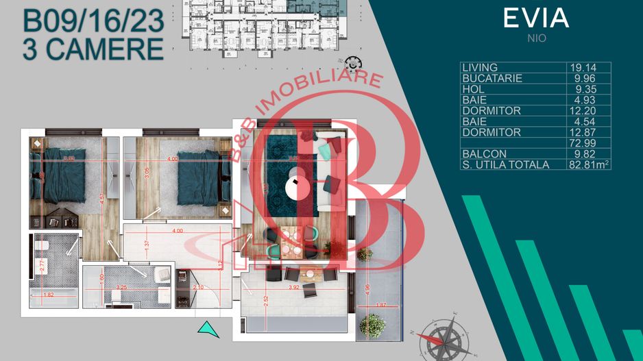 Apartament Premium 3 camere Mutare Rapida Smart Home - Schiță 2