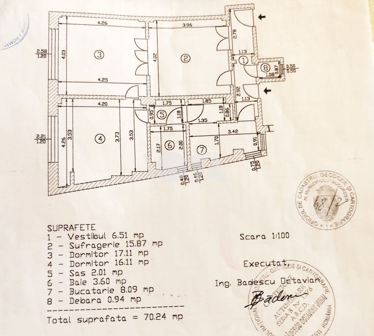 De vânzare: apartament 3 camere Piata Victoriei - parter înalt - Poză 8