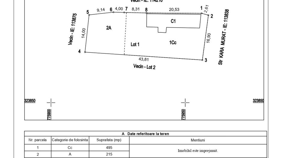 Teren 710mp Mihail Kogălniceanu | Toate Utilitățile | Deschidere 17ml - Schiță 6
