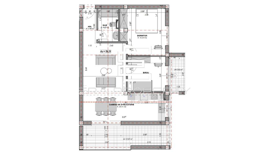 Apartament 3 camere cu terase , într-un ansamblu rezidențial premium – Sibiu - Schiță 9