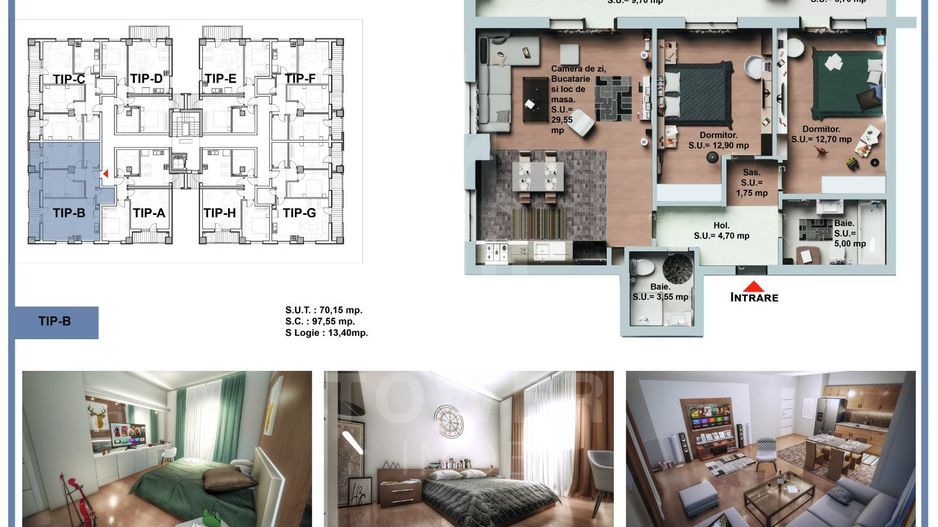 Apartament rezidențial NOU 3 camere - Poză 2