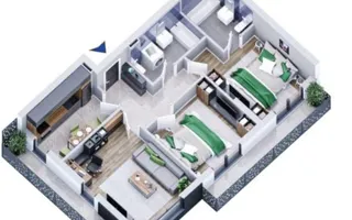 Apartament 3 camere decomandat-2 Bai-Titan-Pallady-Mobilat - Schiță 19
