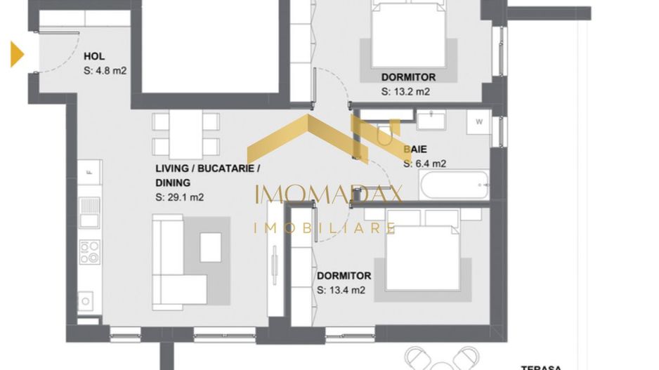 Aradului-3 camere-Terasa - Poză 20