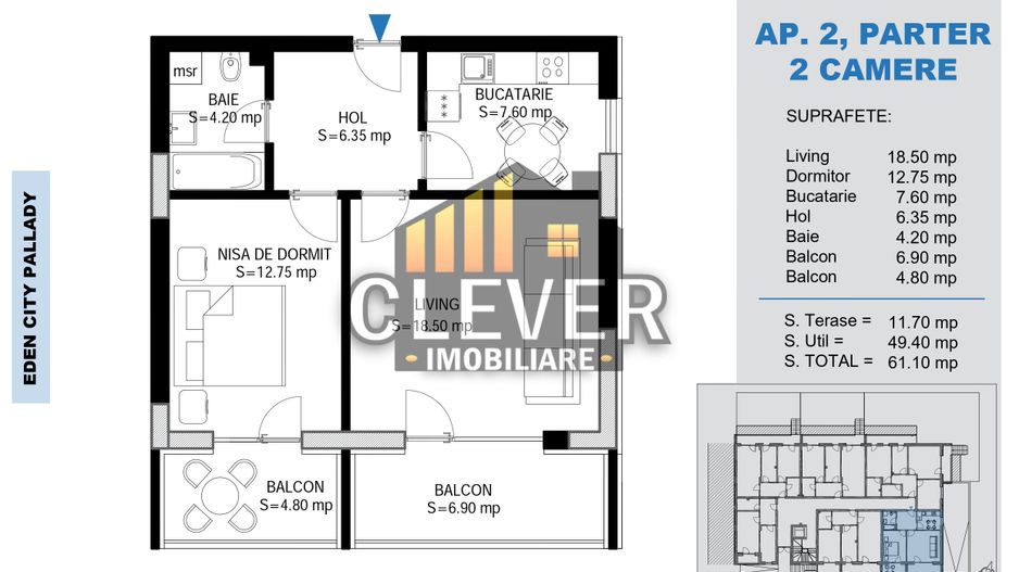 2 camere modern – bloc nou, centrală proprie, Pallady - Poză 3