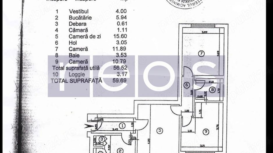 VANZARE 3 CAMERE | ETAJ 1 | ZONA CRANGASI | IDEAL LOCUIT SAU INVESTITIE - Schiță 9