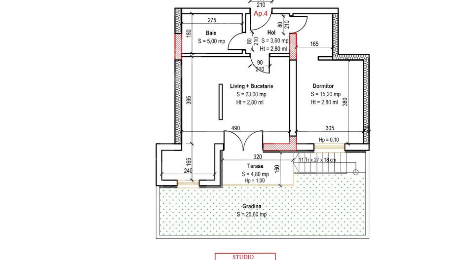 Apartament Modern 2 Camere cu Gradina Proprie Th. Pallady - Schiță 2