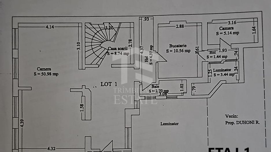 Apartament 3 camere tip duplex | 167 mp | Ultracentral | Plaja Modern - Schiță 14