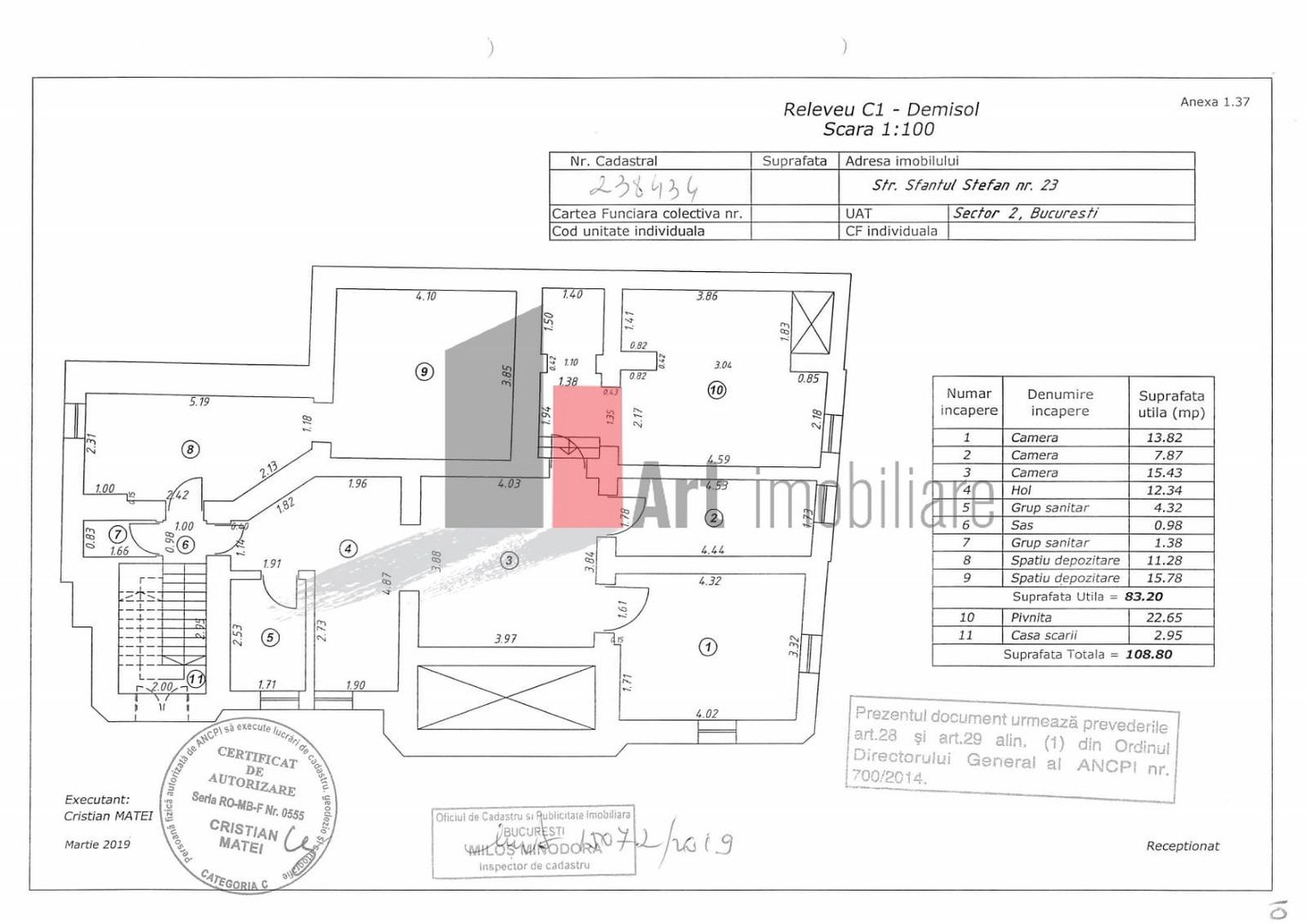 Spațiu birouri premium 109 mp, demisol Str. Sfântul Ștefan, intrare separată - Poză 8