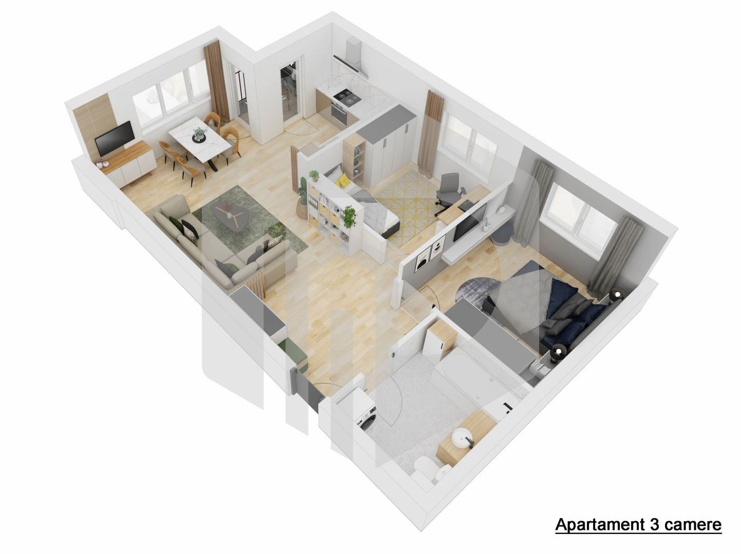 Apartament 3 Camere | INTABULAT | Doamna stanca | Etaj intermediar - Poză 4