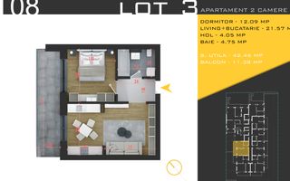 2 camere  Titan Pallady  Metrou Nicolae Teclu - Schiță 10