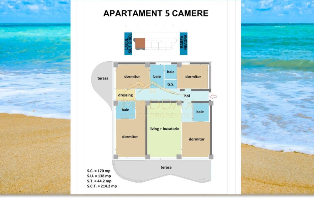 Apartament LUX**5 Camere**Prima linie la MARE**Complex cu piscina//MAMAIA - Poză 22